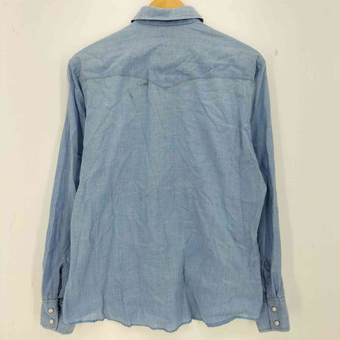 ラングラー Wrangler 80s USA製 茶タグ シャンブレーウエスタンシャツ メンズ import:M