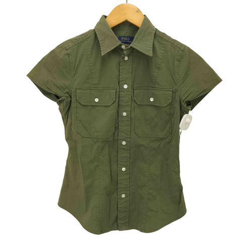 ポロラルフローレン POLO RALPH LAUREN 2ポケット フラップポケット コットン 半袖 シャツ レディース JPN:2