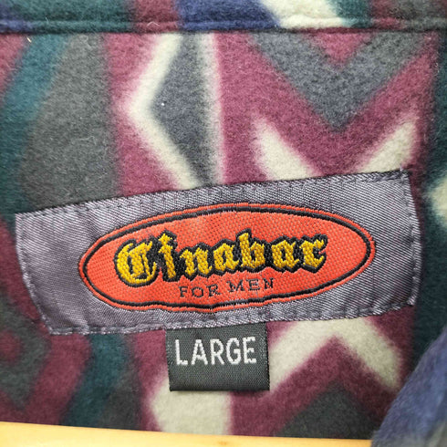 CINABAR 総柄 フリースシャツジャケット メンズ L