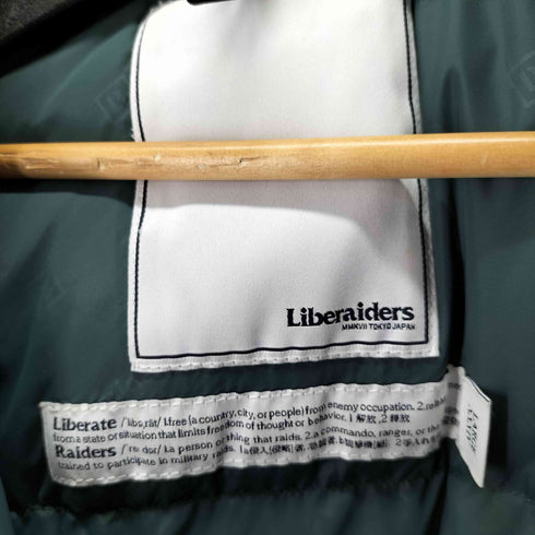 リベレイダース Liberaiders ロゴプリントフーデッドダウンジャケット メンズ LARGE