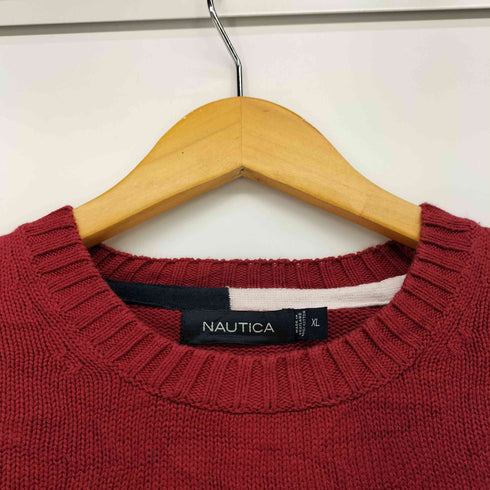 ノーティカ NAUTICA ロゴ刺繍 プルオーバー コットン ニット メンズ import:XL