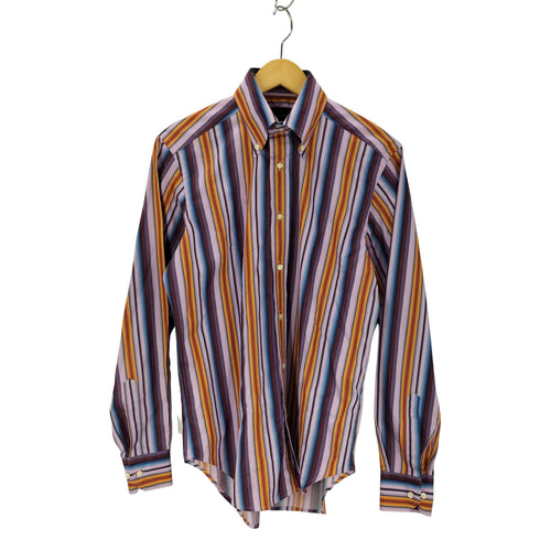 エトロ ETRO イタリア製 マルチストライプ ボタンダウン 長袖シャツ メンズ