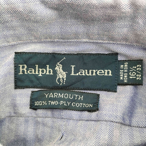 ラルフローレン RALPH LAUREN YARMOUTH ポニー刺繍 ストライプボタンダウンシャツ メンズ 16 1/2