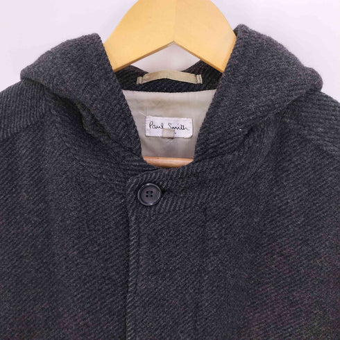 ポールスミスロンドン Paul Smith LONDON 比翼 ウール アルパカ フーデッド コート メンズ import:M
