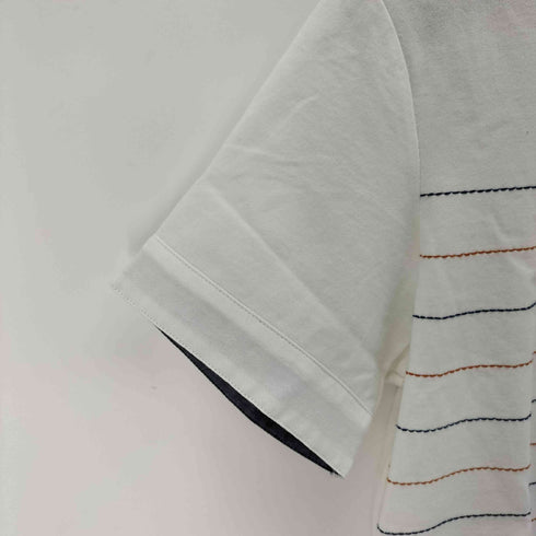 バーバリーブラックレーベル BURBERRY BLACK LABEL ロゴボーダー刺繍カットソー メンズ JPN:2
