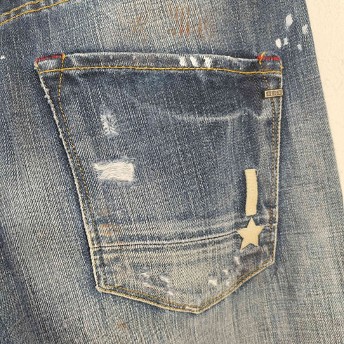 エポカ Epoca REIGNコラボ ペンキ加工ダメージデニムパンツ メンズ US:30-31