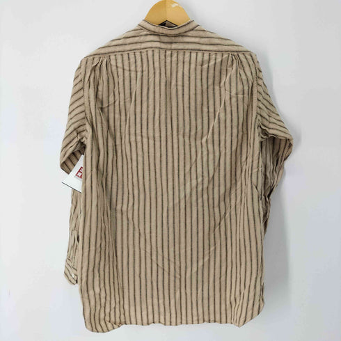 ベラフォンテ belafonte ストライプノーカラーL/Sシャツ メンズ JPN:M