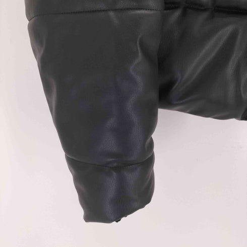 ザラ ZARA フェイクレザー中綿ジャケット レディース import:M