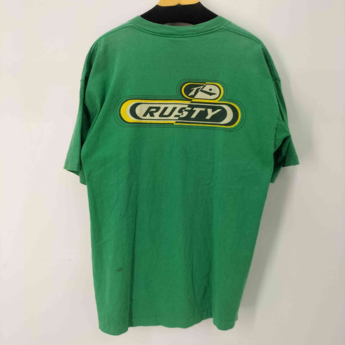 RUSTY 90s USA製 オーバーサイズバックプリントS/S Tシャツ シングルステッチ メンズ import:XL