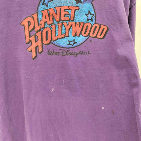 プラネットハリウッド PLANET HOLLYWOOD 90-00s USA製 ダメージ加工プリントS/S Tシャツ メンズ import:XL