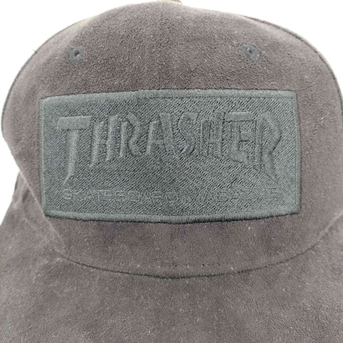 スラッシャーマガジン THRASHER MAGAZINE フェイクスウェード ロゴパッチ 6パネルキャップ つば裏レオパード メンズ