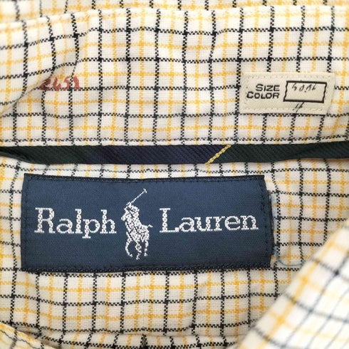 ラルフローレン RALPH LAUREN チェック柄 ボタンダウンシャツ PRL刺繍 メンズ