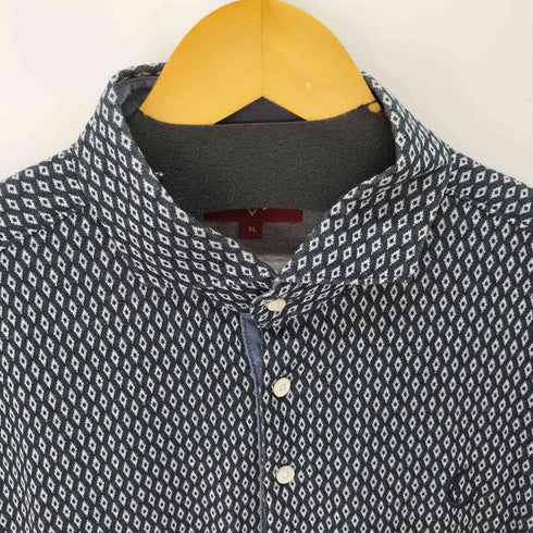 キャロウェイ Callaway ロゴ刺繍 総柄L/S ポロシャツ メンズ 3L