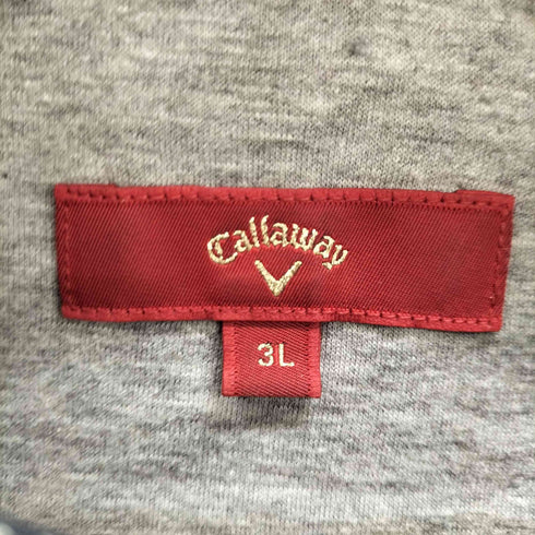 キャロウェイ Callaway ロゴ刺繍 総柄L/S ポロシャツ メンズ 3L