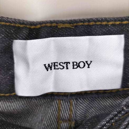 ウエストボーイ WEST BOY MODE SIMPLE パッチ インディゴ 濃紺 ワイド ダメージ デニム パンツ メンズ JPN:M