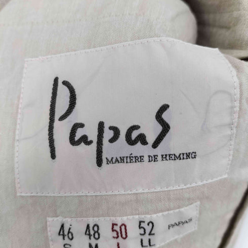 パパス papas 3Bリネンテーラードジャケット メンズ JPN:50