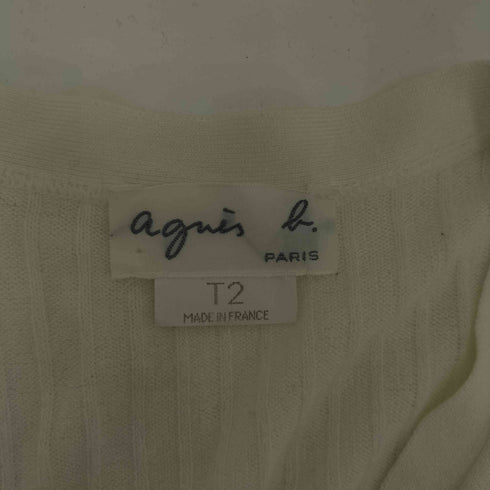 アニエスベー agnes b. レーヨン ワッフル地 ニットカーディガン レディース T2