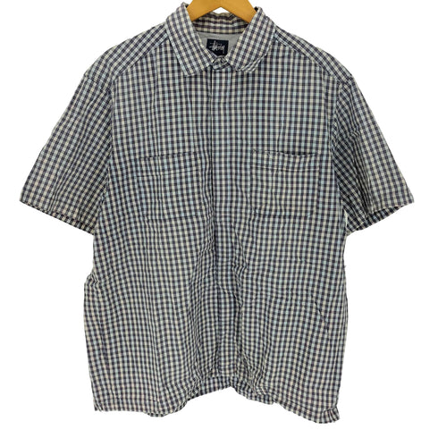 ステューシー Stussy 90-00S 紺タグ S/S ギンガム チェック S/S シャツ メンズ import:L