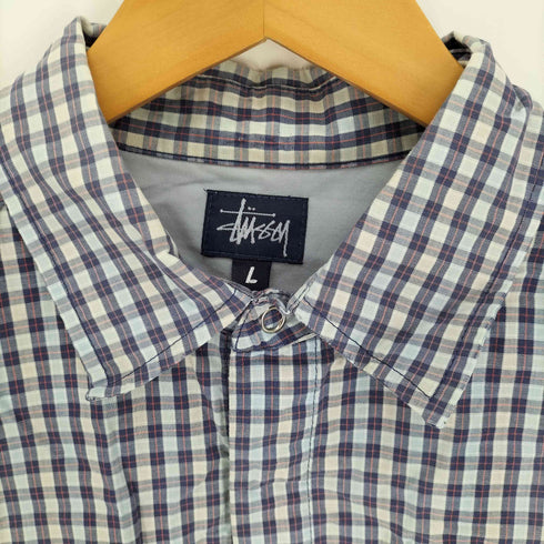 ステューシー Stussy 90-00S 紺タグ S/S ギンガム チェック S/S シャツ メンズ import:L