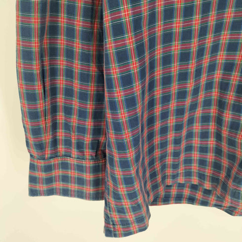 ステューシー Stussy 90-00S 紺タグ L/S タータンチェック 開襟 オープンカラー L/S シャツ メンズ import:L