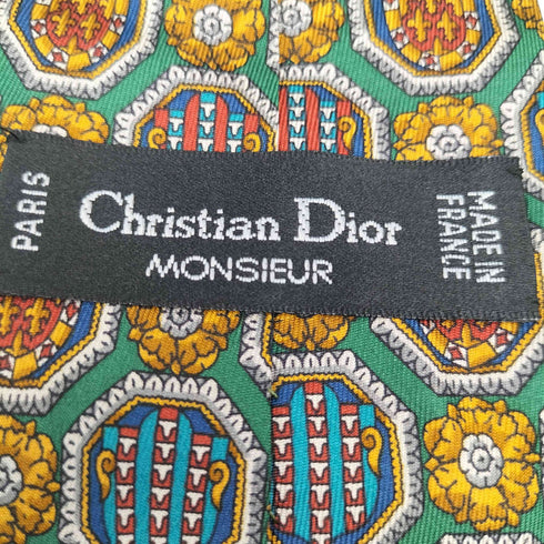クリスチャンディオール Christian Dior MONSIEUR フランス製 総柄 シルク ネクタイ メンズ