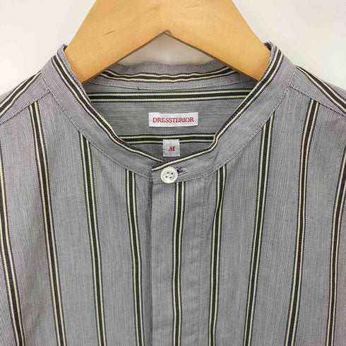 ドレステリア DRESSTERIOR 洗える スタンドカラー ストライプ S/S シャツ レディース JPN:M