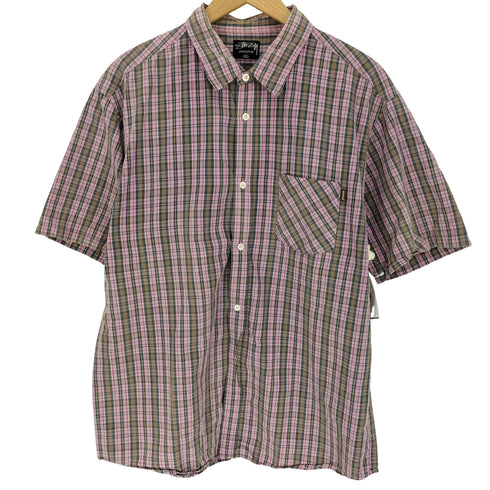 ステューシー Stussy 00S AUTHENTIC ピスタグ S/S チェックシャツ メンズ import:XL
