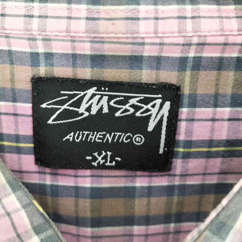 ステューシー Stussy 00S AUTHENTIC ピスタグ S/S チェックシャツ メンズ import:XL