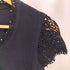 クレージュ courreges ロゴ刺繍 ビーズ レース切替Tシャツ レディース 9R
