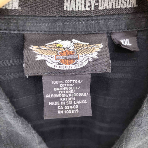 ハーレーダビッドソン HARLEY-DAVIDSON 05AW 両面プリント 織り チェック L/S オーバーサイズ シャツ ビッグサイズ メンズ XXL