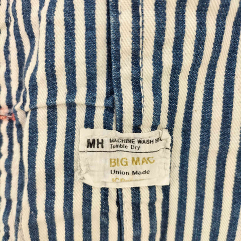 ビッグマック BIG MAC ヒッコリーストライプ オーバーオール スクエアバック メンズ