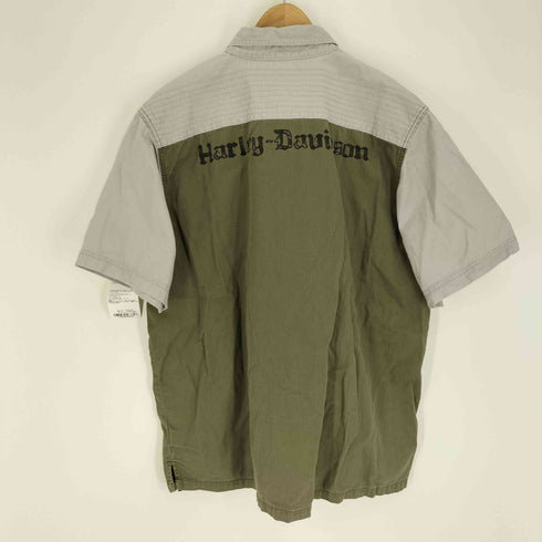 ハーレーダビッドソン HARLEY-DAVIDSON 11SS MILITARY STYLE WOVEN バイカラー S/S ワーク シャツ メンズ import:XL