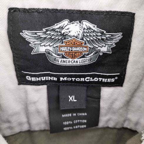 ハーレーダビッドソン HARLEY-DAVIDSON 11SS MILITARY STYLE WOVEN バイカラー S/S ワーク シャツ メンズ import:XL