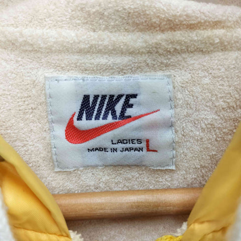 ナイキ NIKE 70-80S 日本製 タオル地 ロゴ プリント ナイロン アノラックパーカー レディース JPN:L