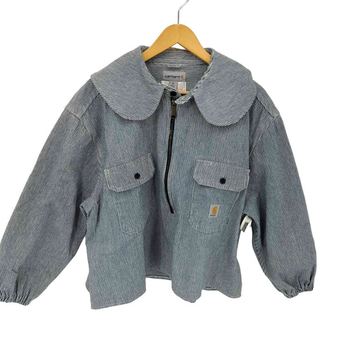 カーハート Carhartt kuroneko.marin リメイク 丸襟 ハーフジップ ジャケット レディース JPN:XL