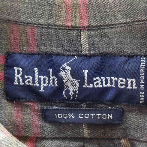ラルフローレン RALPH LAUREN ボタンダウン ポニー刺繍コットンチェックシャツ メンズ import:L