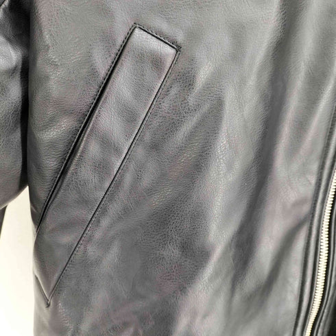 エイチアンドエム H&M フェイクレザー ブルゾン シングルライダース ジャケット メンズ import:XL