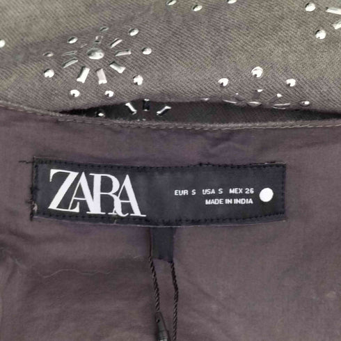 ザラ ZARA リネン混紡糸 刺繍入りベスト レディース import:S