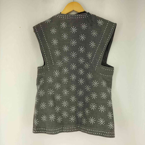 ザラ ZARA リネン混紡糸 刺繍入りベスト レディース import:S