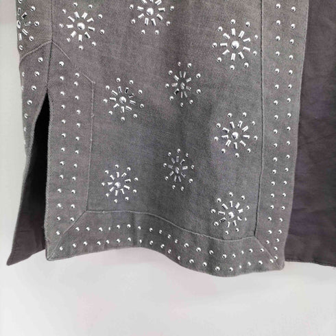 ザラ ZARA リネン混紡糸 刺繍入りベスト レディース import:S
