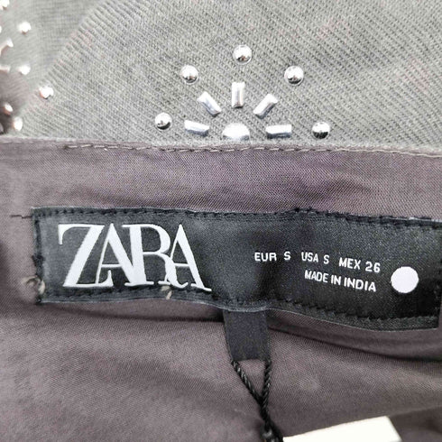 ザラ ZARA リネン混紡糸 刺繍入りベスト レディース import:S