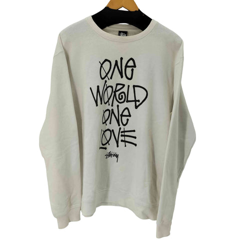 ステューシー Stussy フロントプリントトレーナー ONE WORLD ONE LOVE メンズ X-LARGE