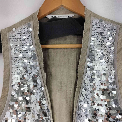 ザラ ZARA スパンコールベスト レディース import:XS