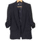 ザラ ZARA BLAZER WITH ROLLED-UP SLEEVES ボタンレス ガウン ブレザー ジャケット 肩パッド レディース import:XS