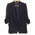 ザラ ZARA BLAZER WITH ROLLED-UP SLEEVES ボタンレス ガウン ブレザー ジャケット 肩パッド レディース import:XS