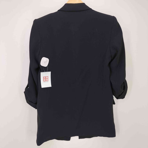 ザラ ZARA BLAZER WITH ROLLED-UP SLEEVES ボタンレス ガウン ブレザー ジャケット 肩パッド レディース import:XS