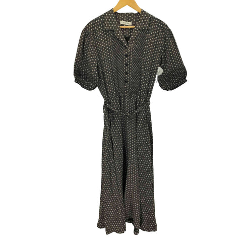 カネコイサオ KANEKO ISAO 総柄 オープンカラ S/S シャツワンピース レディース