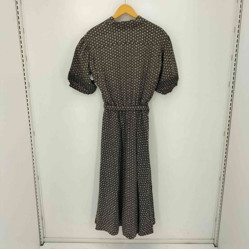 カネコイサオ KANEKO ISAO 総柄 オープンカラ S/S シャツワンピース レディース