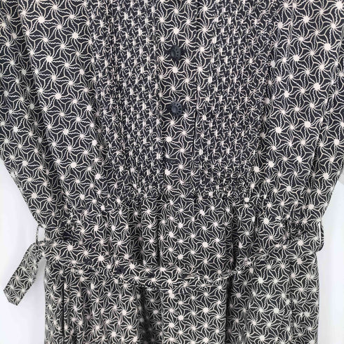 カネコイサオ KANEKO ISAO 総柄 オープンカラ S/S シャツワンピース レディース