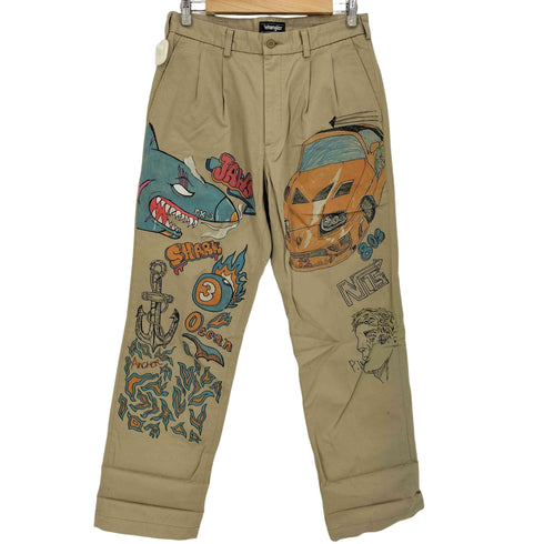 ラングラー Wrangler ペイント加工 ツータックチノパン メンズ 32×33